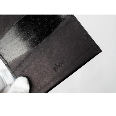 【本革・手縫い】本藍染イタリアンレザーの二折名刺入れ【CY017】