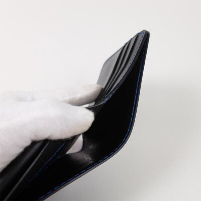 阿波レザー 本藍染め 2つ折り財布【CZ009】