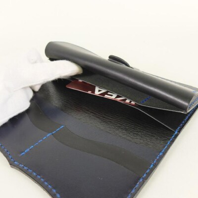 阿波レザー　本藍染縦長財布 PR-1【CZ019】