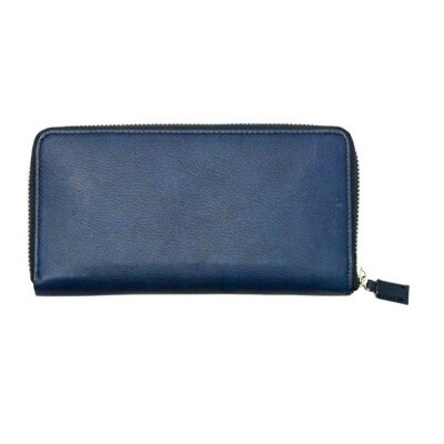 本革 藍染め ラウンド長財布【CT008】