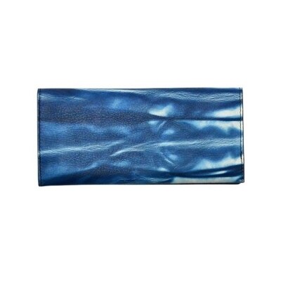 本革 藍染め 絞り長財布【CT010】