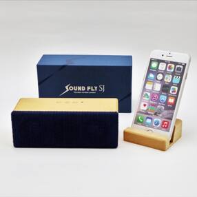 木製無線スピーカー SJ ブナ 藍無地 セット【H006a】