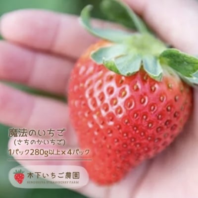 食べた時におもわず笑顔になる【魔法のいちご】4パック【BK001】