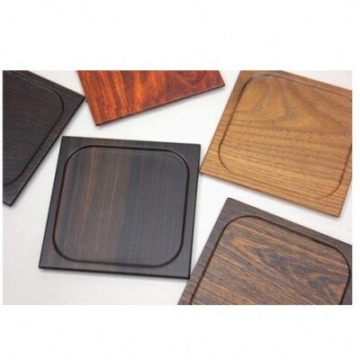 銘木コースター5種セット(四角 9.7cm)【DK004】