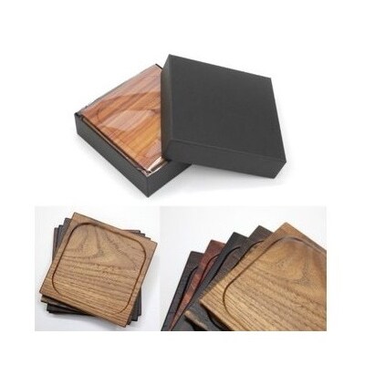 銘木コースター5種セット(四角 9.7cm)【DK004】