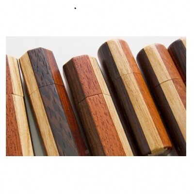 【匠の技】高級木材 寄せ木印鑑ケース(丸形)【DK005VC01】