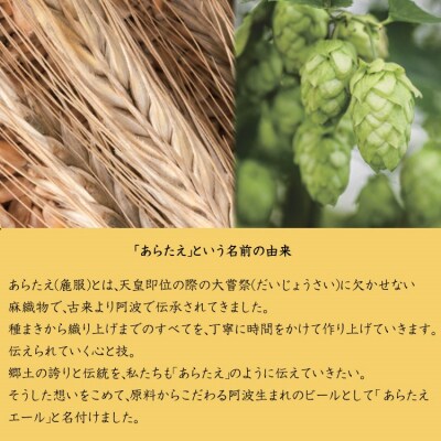 あらたえエール 徳島うまれのクラフトビール!　3種×1本 計3本【CN059】