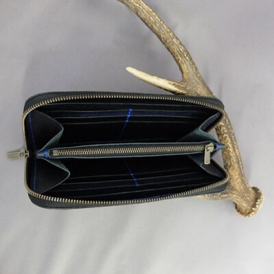 阿波レザー本藍縦長財布  RW-1【CZ040】
