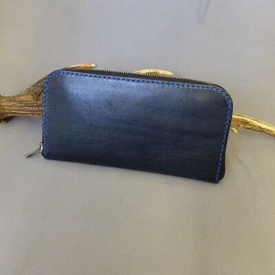 阿波レザー本藍縦長財布  RW-1【CZ040】