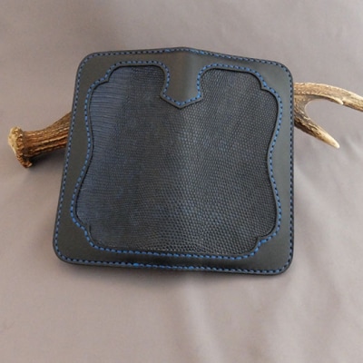 阿波レザー本藍染リザード長財布　LIZACA-Ⅰ【CZ042】