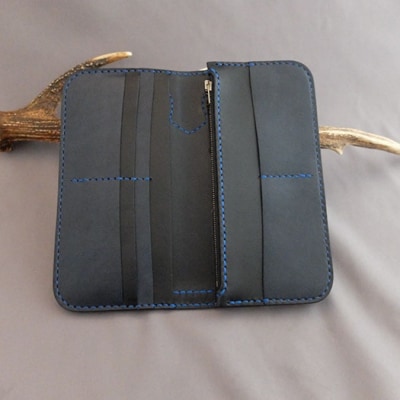 阿波レザー本藍染リザード長財布　LIZACA-Ⅰ【CZ042】