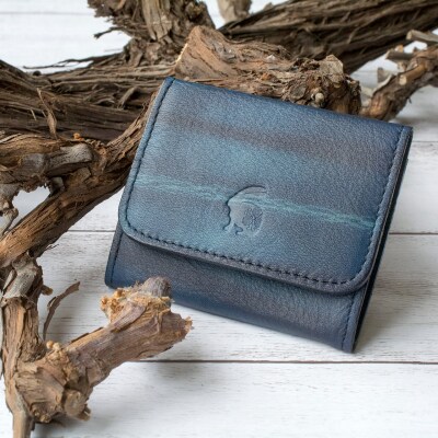 本革 藍染め 絞り コインケース【CT013】