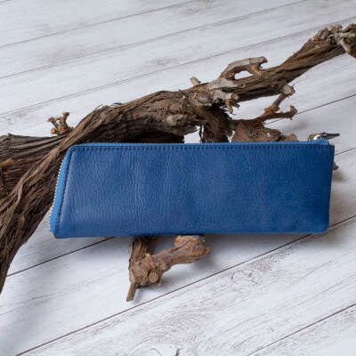 本革 藍染め 10°(じゅうど)ペンケース【CT017】