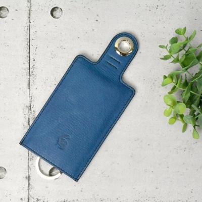 本革 藍染め ベル型キーケース【CT018】