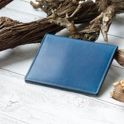 本革 藍染め 10°(じゅうど)カードケース【CT022】