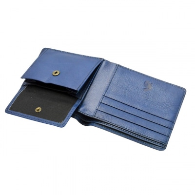 本革 藍染め 二つ折り財布【CT025】
