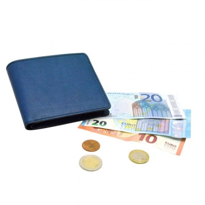 本革 藍染め 二つ折り財布【CT025】