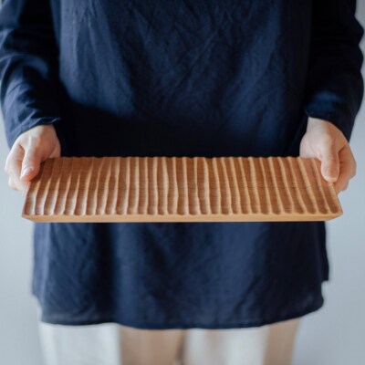 TSUKI-JIRI WOOD PLATE オーク木彫 M【DR032】