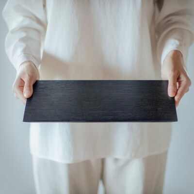 TSUKI-JIRI WOOD PLATE フラット藍染 M【DR034】