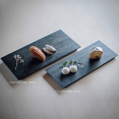 TSUKI-JIRI WOOD PLATE フラット藍染 M【DR034】