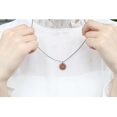 幾何学模様の木のペンダント　I-CA【DR041】