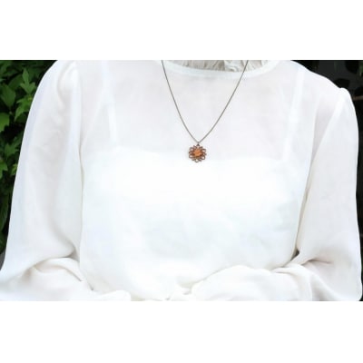 幾何学模様の木のペンダント　Q-CA【DR047】