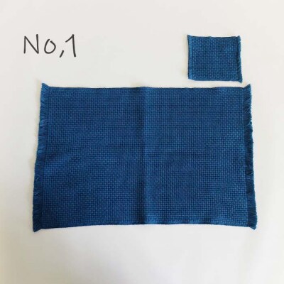 本藍染 ランチョンマット・コースターセット(紺色)【CZ049VC01】