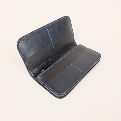 阿波レザー　本藍染縦長財布 PR-2【CZ050】