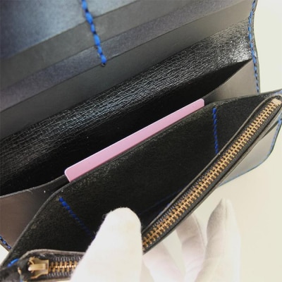 阿波レザー　本藍染縦長財布 PR-2【CZ050】