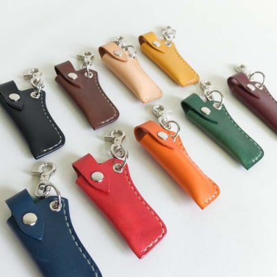 レザーリップケース(オレンジ)【CZ056】