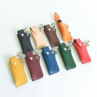 レザー口紅&印鑑ケース(グリーン)【CZ057】