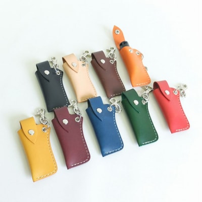 レザー口紅&印鑑ケース(イエロー)【CZ057】