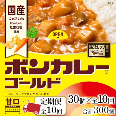 【定期便 全10回】ボンカレーゴールド(甘口)30個×10回　計300個【CA168】