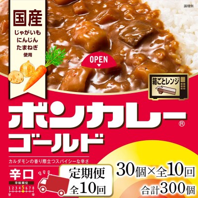 【定期便 全10回】ボンカレーゴールド(辛口)30個×10回　計300個【CA180】