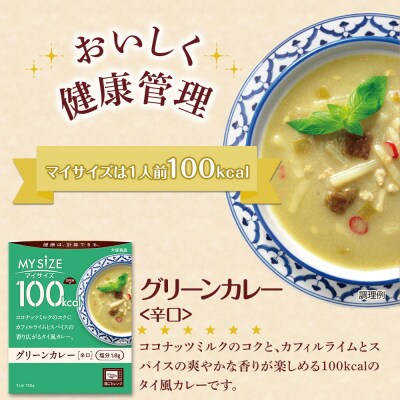 【定期便 全2回】100kcal マイサイズ グリーンカレー 30個×2回　計60個【CA224】
