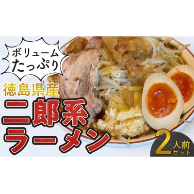 ボリュームたっぷり 二郎系ラーメン セット 2人前 徳島県産【GG003】
