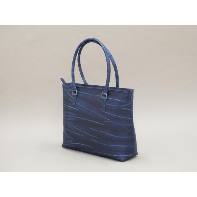 本革　藍染め　絞りトートバック【CT028】