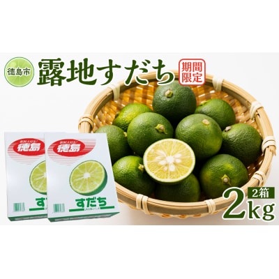 【期間限定】露地すだち 2箱(約2kg)【FL010】