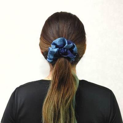 阿波藍・本藍染め　高級シュシュ【DB008】