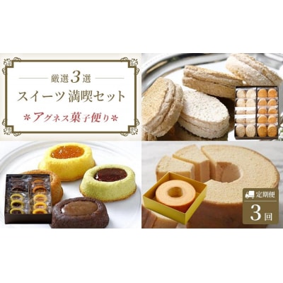 【定期便全3回】アグネス菓子便り　三つ星コース【CM046】