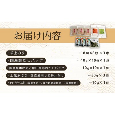 海の幸 9点 卓上のり・乾物 詰合せ【AV010】