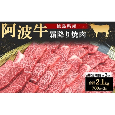 【定期便全3回】阿波牛霜降り焼肉700g