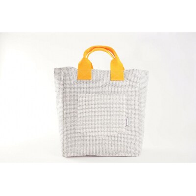 【カラー:イエロー×白格子】カラフル阿波しじら織トート(大)【CV020VC03】