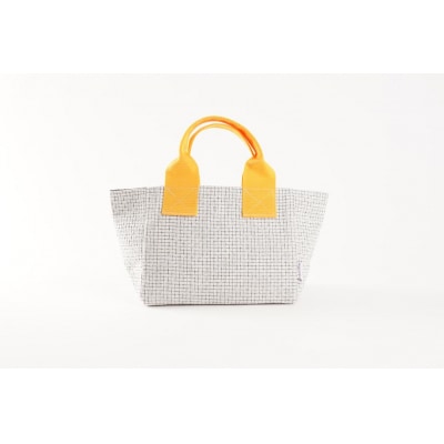 【カラー:イエロー×白格子】カラフル阿波しじら織トート(小)【CV021VC03】