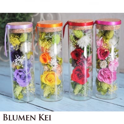 【パープル】プリザーブドフラワー メルティ 高さ約16cm