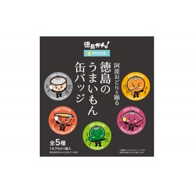 阿波おどりを踊る徳島のうまいもん缶バッジ 全5種コンプリートセット【HH006】