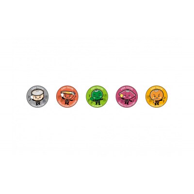 阿波おどりを踊る徳島のうまいもん缶バッジ 全5種コンプリートセット【HH006】