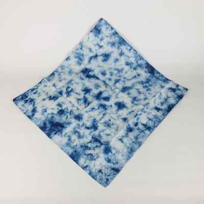 本藍染コットン100%ハンカチ ムラクモ染め【ホワイト系】【CZ060VC01】