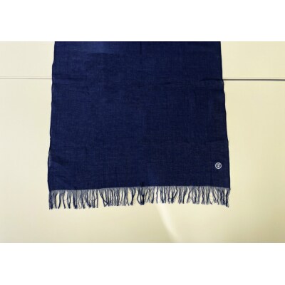 徳島市産 正藍先絲染 和田縞ストール 【濃紺色】【HZ001VC01】