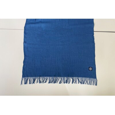 徳島市産 正藍先絲染 和田縞ストール 【浅葱色】【HZ001VC02】